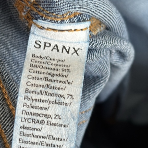 Spanx Flare High Rise Fray Hem Jeans M - Picture 7 of 7